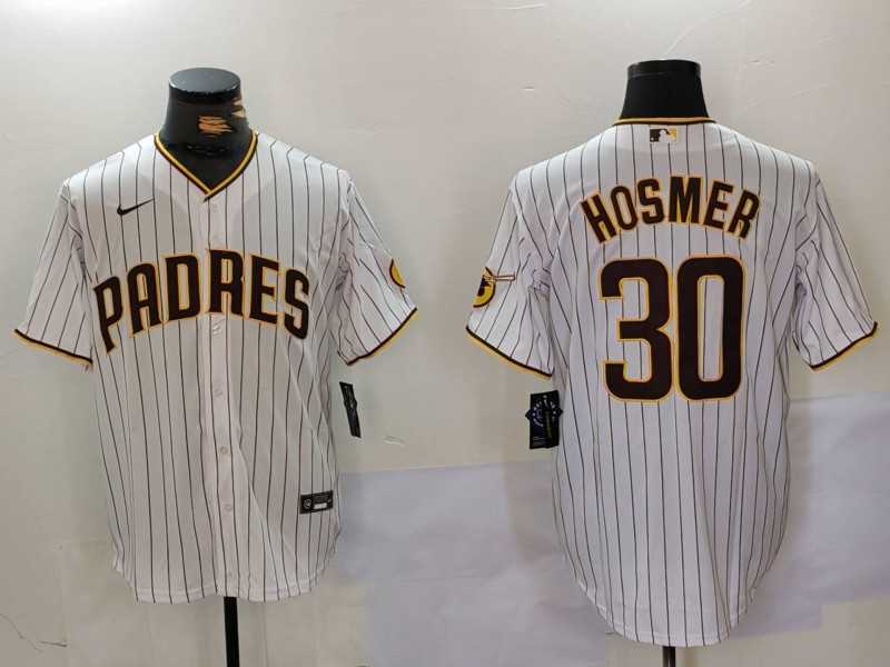 Men%27s San Diego Padres #30 Eric Hosmer White Stitched Cool Base Nike Jersey